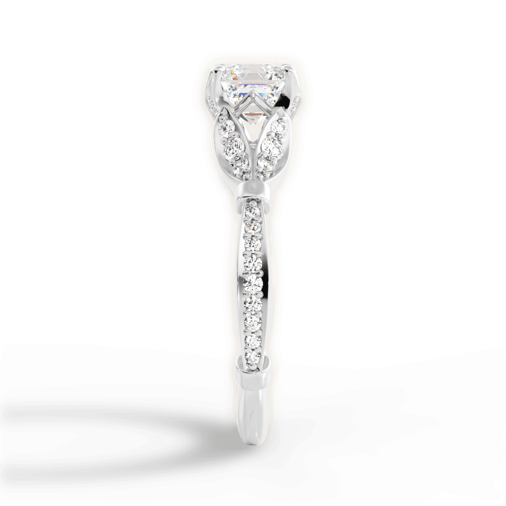 Geraldine Asscher Cut Lab Grown Diamond Platinum Engagement Ring - View 4