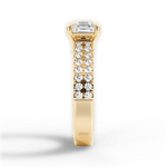 Kayla Asscher Cut Lab Grown Diamond 18Kt Yellow Gold Engagement Ring - View 4