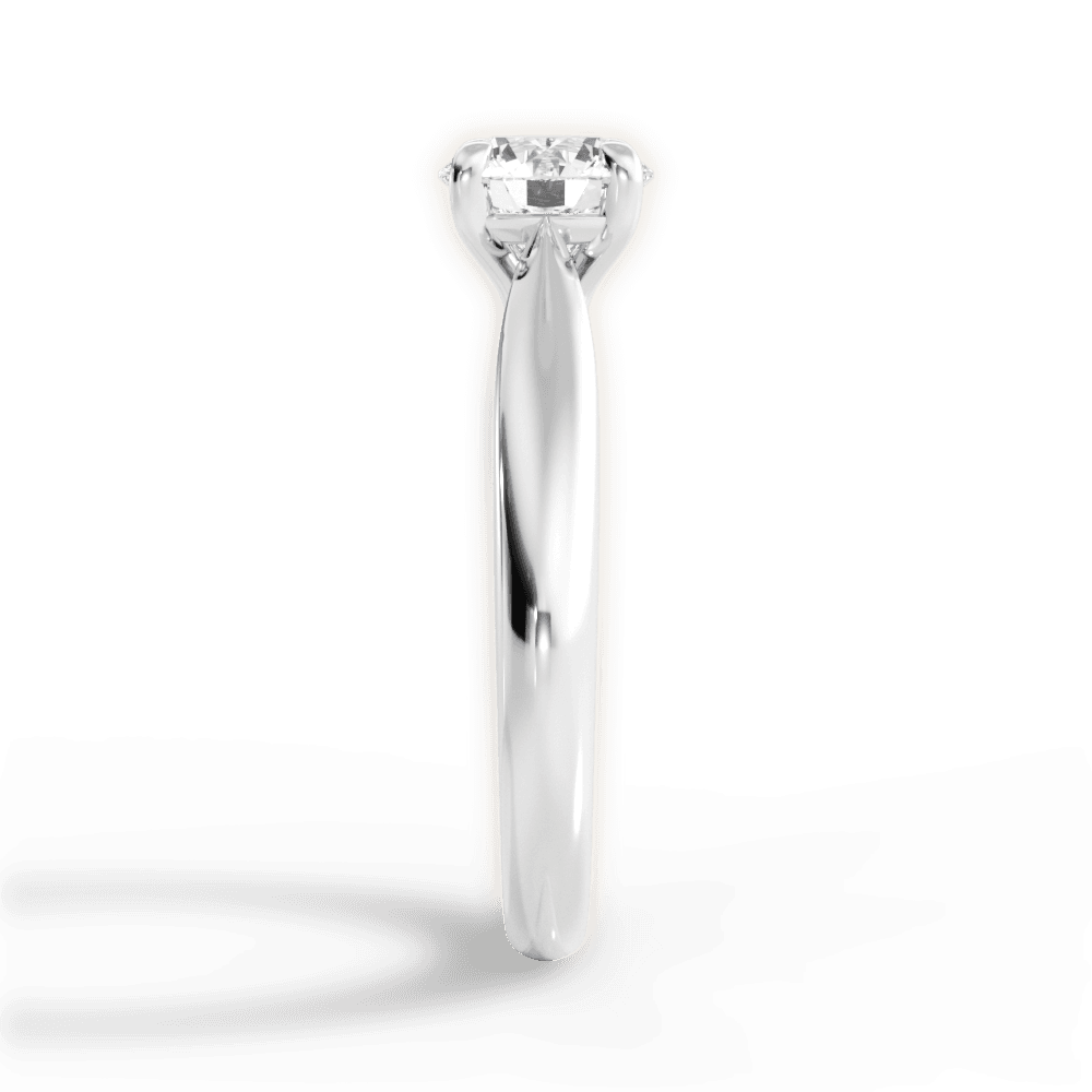 Amy Round Cut Lab Grown Diamond 18Kt White Gold Engagement Ring - View 2