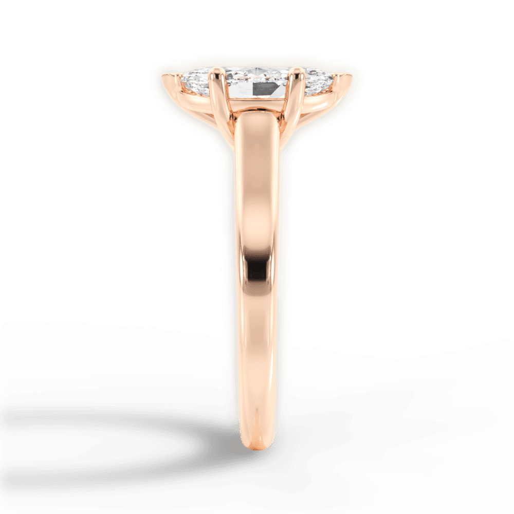 Ariana Marquise Cut Lab Grown Diamond 18Kt Rose Gold Engagement Ring - View 4