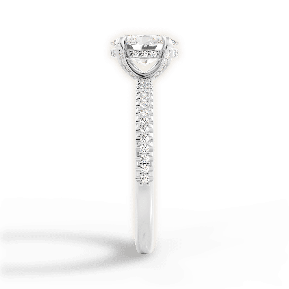 Helen Oval Cut Lab Grown Diamond Platinum Engagement Ring - View 2