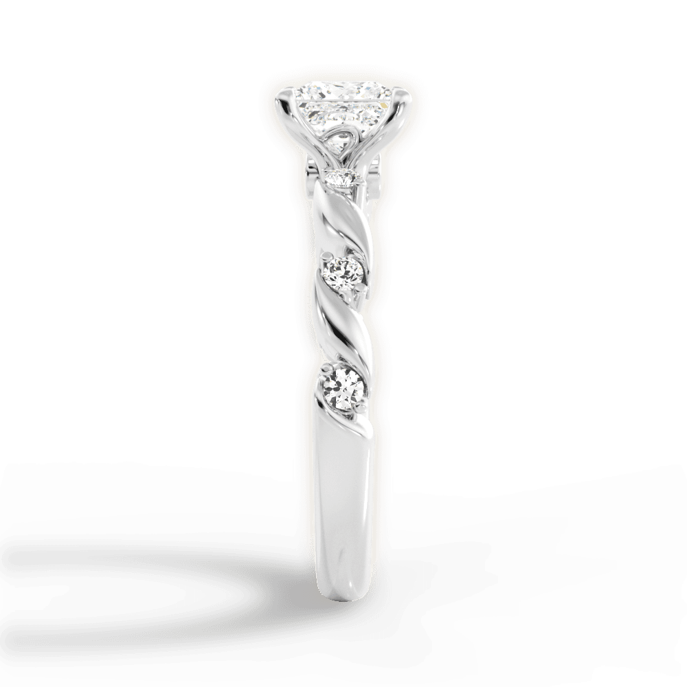Emma Princess Cut Lab Grown Diamond Platinum Engagement Ring - View 4