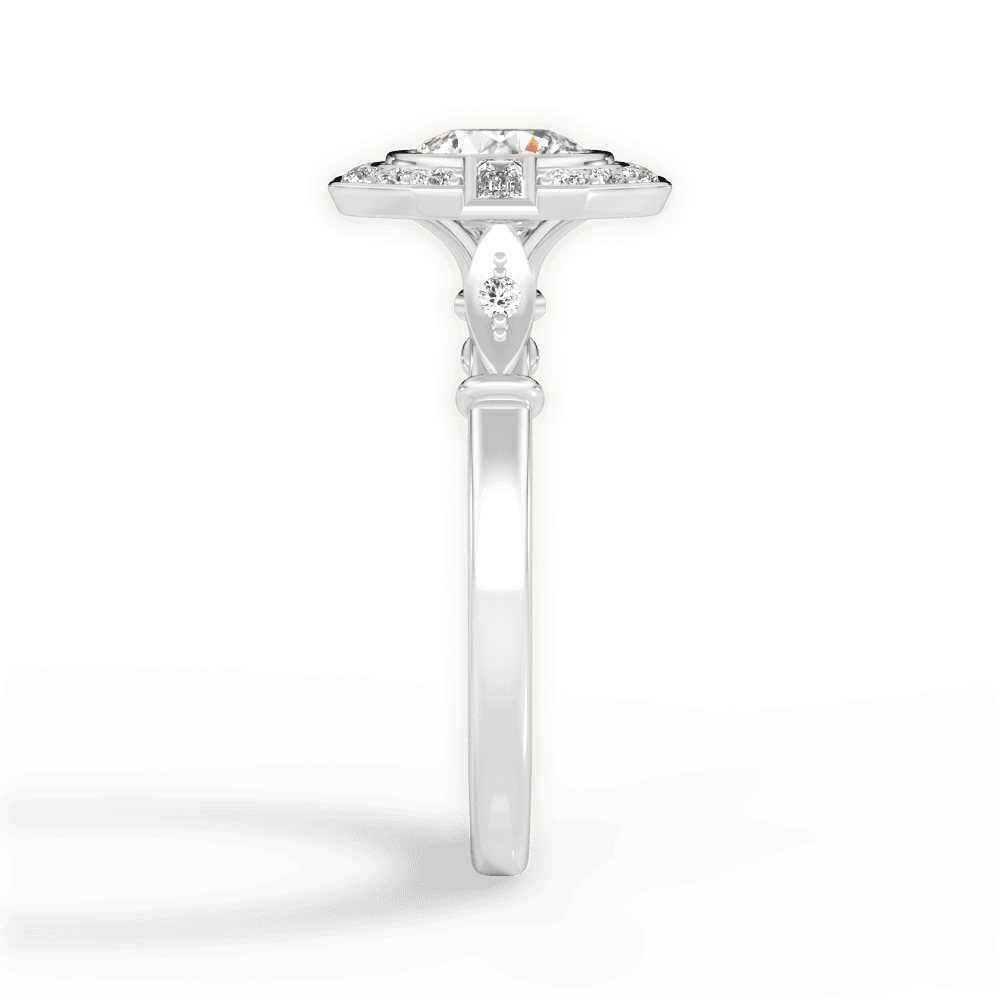 Jenna Round Cut Lab Grown Diamond Platinum Engagement Ring - View 4