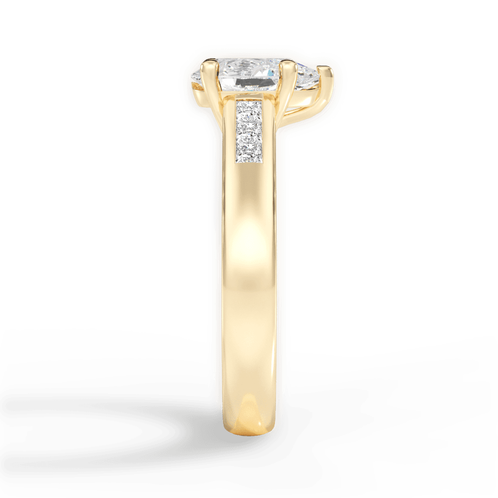Brittany Pear Cut Lab Grown Diamond 18Kt Yellow Gold Engagement Ring - View 3
