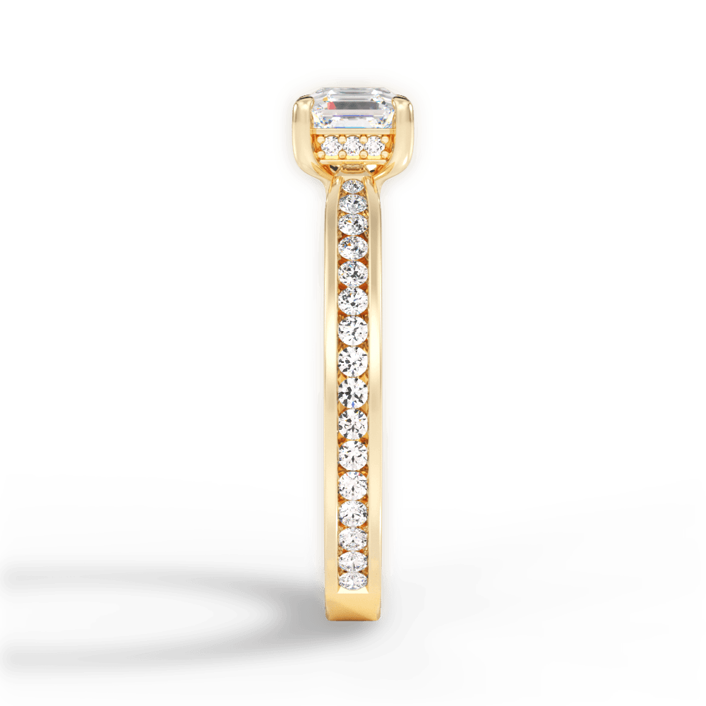 Katelyn Asscher Cut Lab Grown Diamond 18Kt Yellow Gold Engagement Ring - View 4