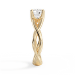 Aubrey Round Cut Lab Grown Diamond 18Kt Yellow Gold Engagement Ring - View 3