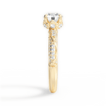 Josephine Round Cut Lab Grown Diamond 18Kt Yellow Gold Engagement Ring - View 3