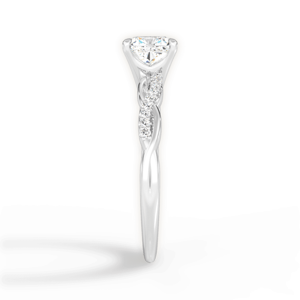 Charlotte Cushion Cut Lab Grown Diamond 18Kt White Gold Engagement Ring - View 4