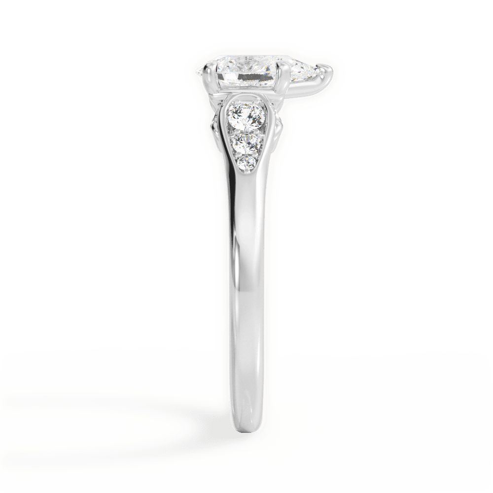 Cecilia Pear Cut Lab Grown Diamond 18Kt White Gold Engagement Ring - View 4