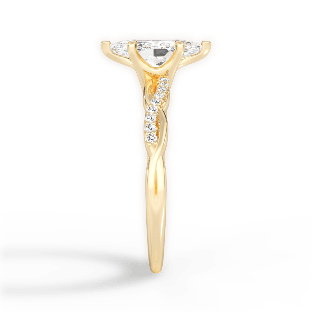 Charlotte Marquise Cut Lab Grown Diamond 18Kt Yellow Gold Engagement Ring - View 4