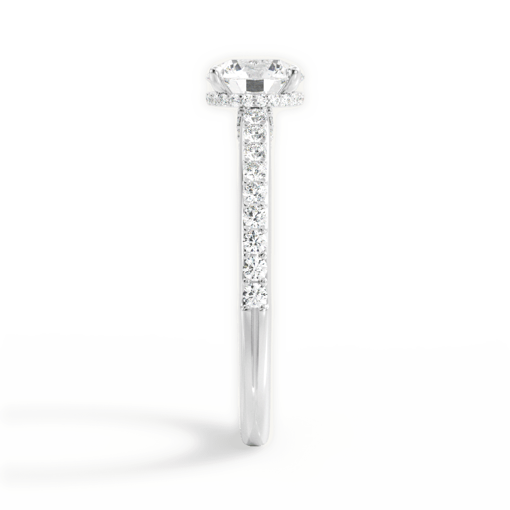 Joan Round Cut Lab Grown Diamond 18Kt White Gold Engagement Ring - View 2