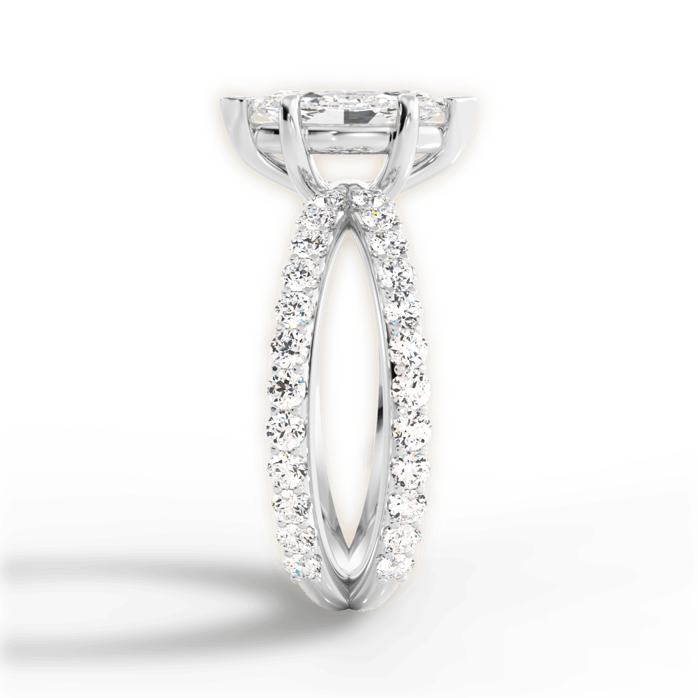 Lauren Marquise Cut Lab Grown Diamond 14Kt White Gold Engagement Ring - View 3
