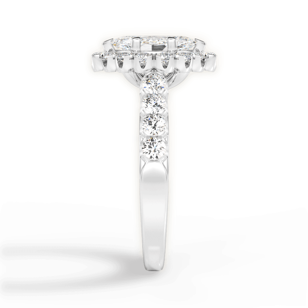 Lacey Marquise Cut Lab Grown Diamond 18Kt White Gold Engagement Ring - View 3
