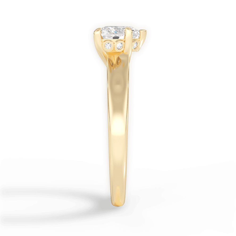 Carol Heart Cut Lab Grown Diamond 18Kt Yellow Gold Engagement Ring - View 4