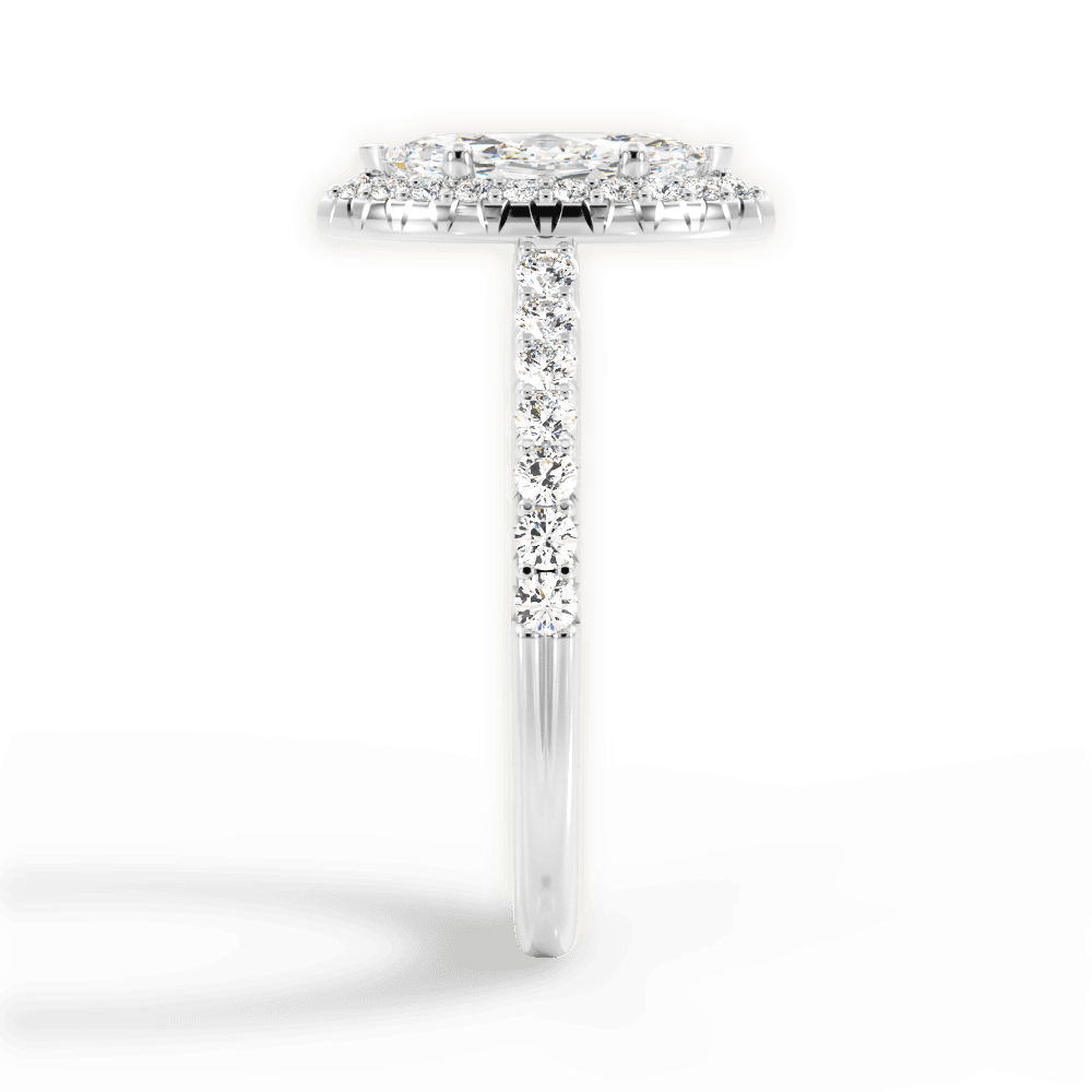 Kathleen Marquise Cut Lab Grown Diamond Platinum Engagement Ring - View 3
