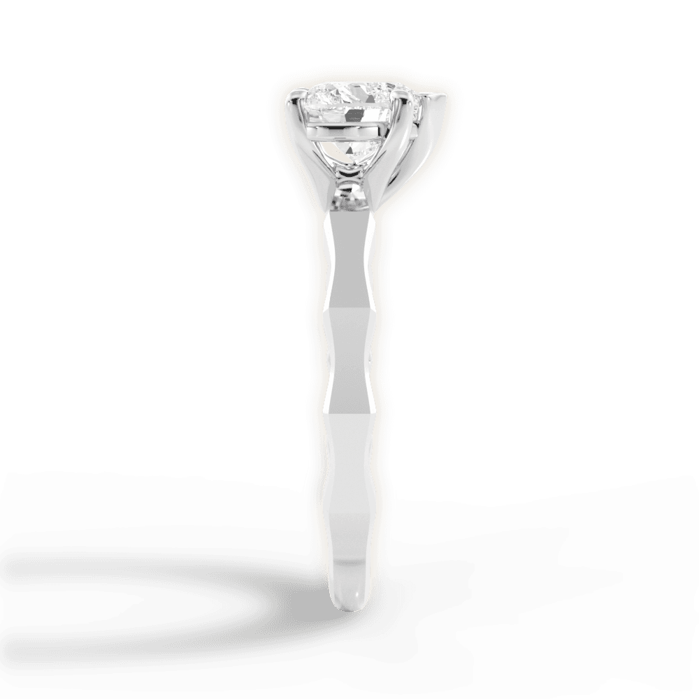 Aaliyah Heart Cut Lab Grown Diamond 14Kt White Gold Engagement Ring - View 2