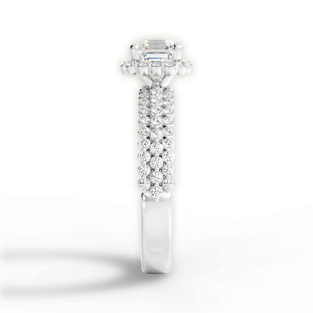Jocelyn Asscher Cut Lab Grown Diamond Platinum Engagement Ring - View 2