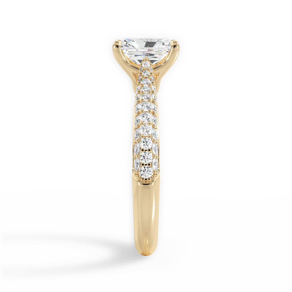 Kira Radiant Cut Lab Grown Diamond 18Kt Yellow Gold Engagement Ring - View 2