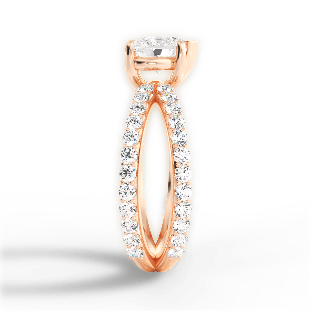 Lauren Heart Cut Lab Grown Diamond 18Kt Rose Gold Engagement Ring - View 4