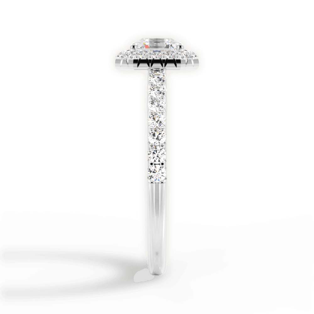 Kathleen Asscher Cut Lab Grown Diamond 18Kt White Gold Engagement Ring - View 4