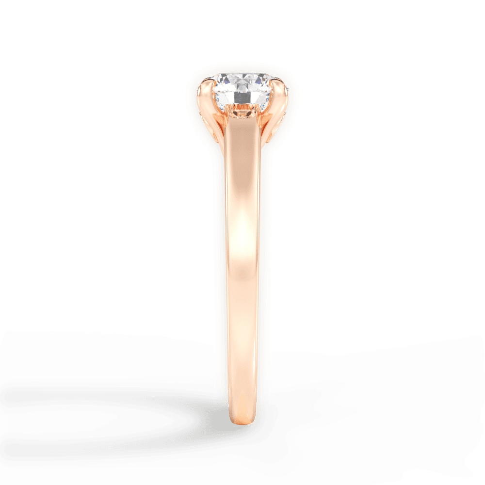Cheryl Round Cut Lab Grown Diamond 18Kt Rose Gold Engagement Ring - View 2