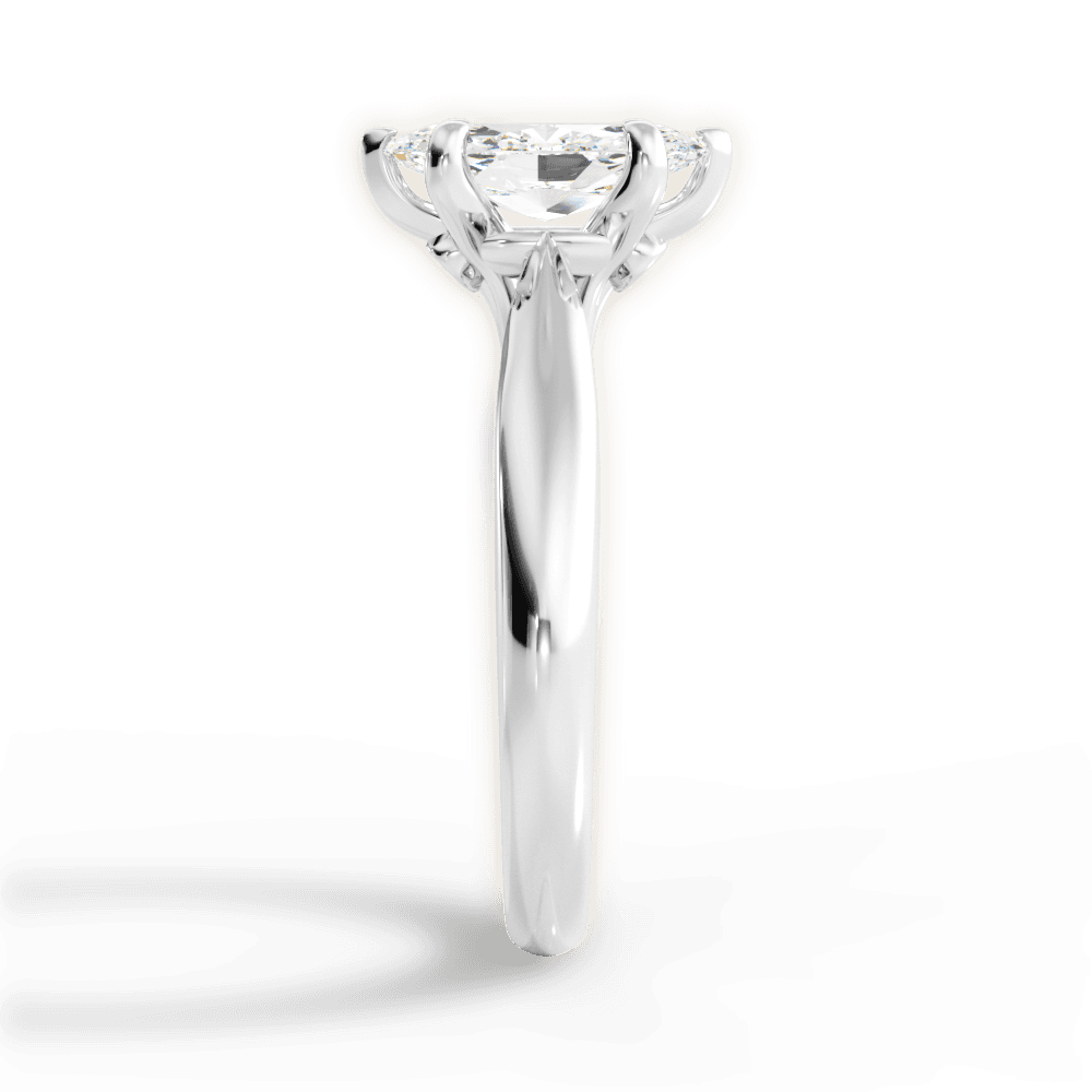 Beverly Marquise Cut Lab Grown Diamond Platinum Engagement Ring - View 3