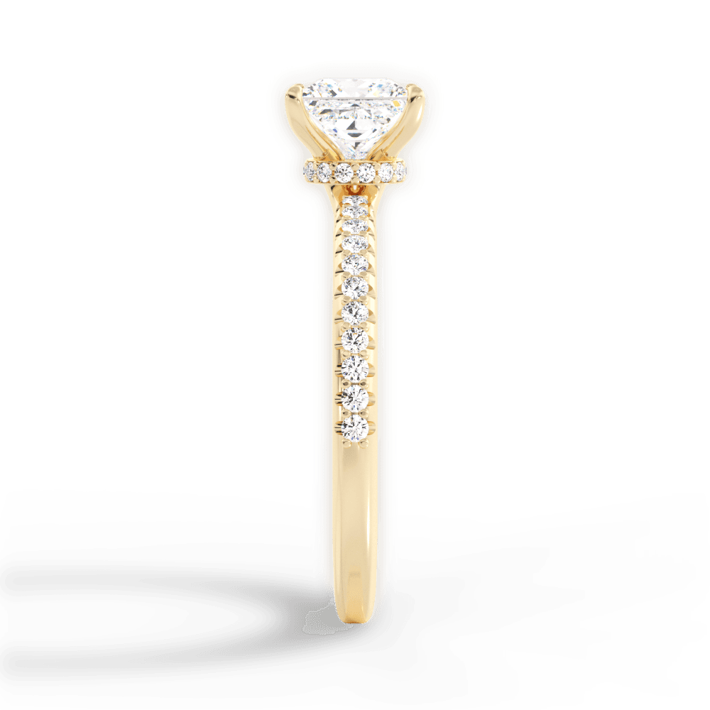Giselle Princess Cut Lab Grown Diamond 18Kt Yellow Gold Engagement Ring - View 3