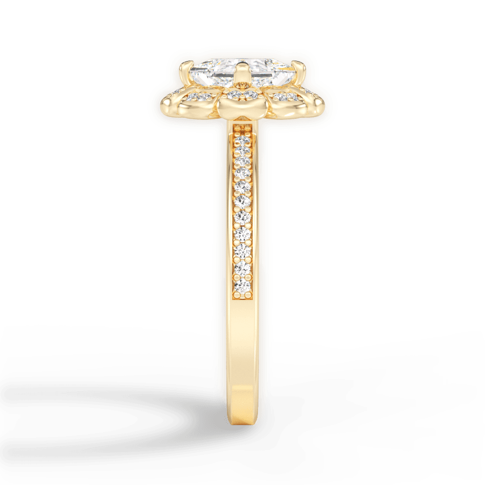 Hayley Princess Cut Lab Grown Diamond 18Kt Yellow Gold Engagement Ring - View 3
