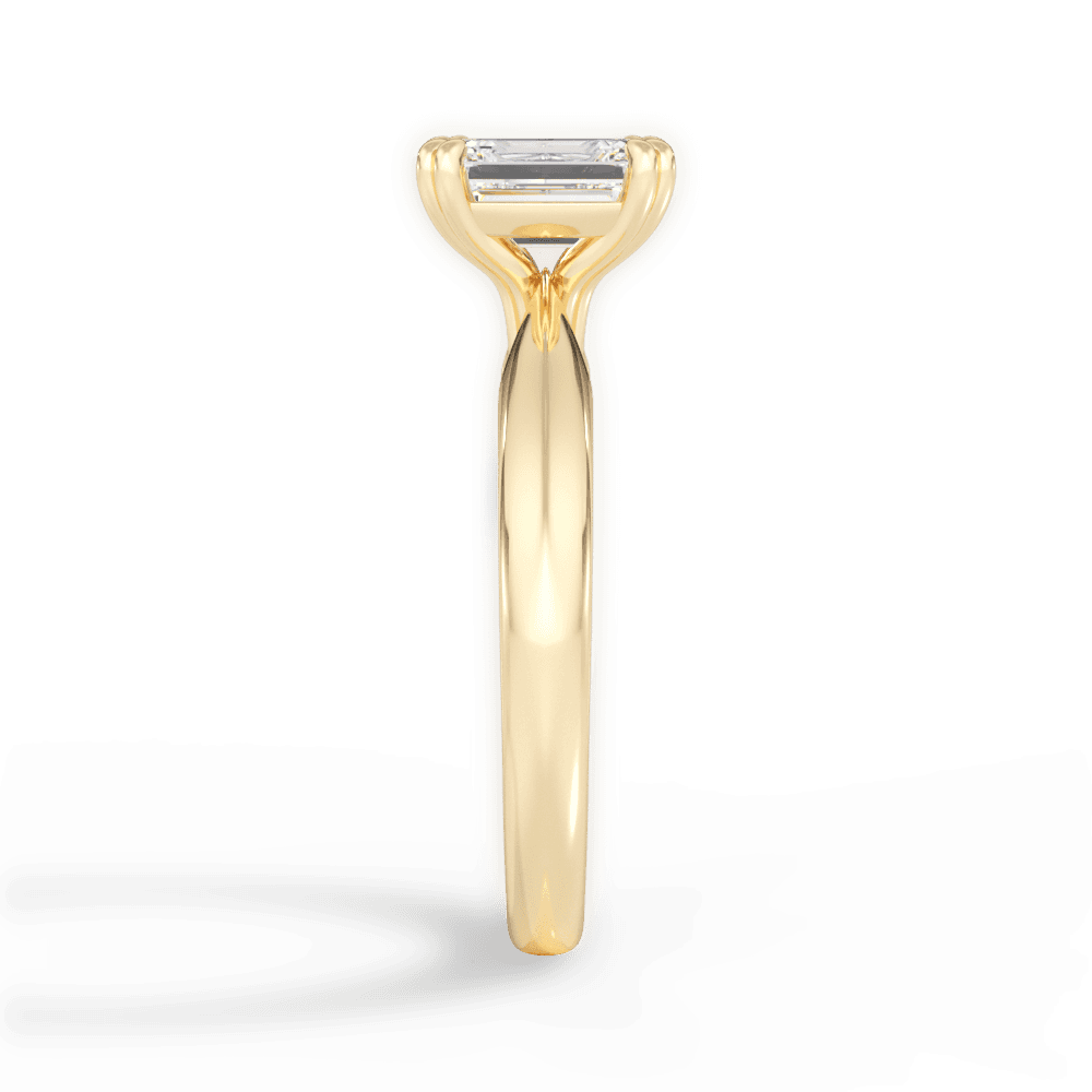 Claudia Emerald Cut Lab Grown Diamond 18Kt Yellow Gold Engagement Ring - View 3
