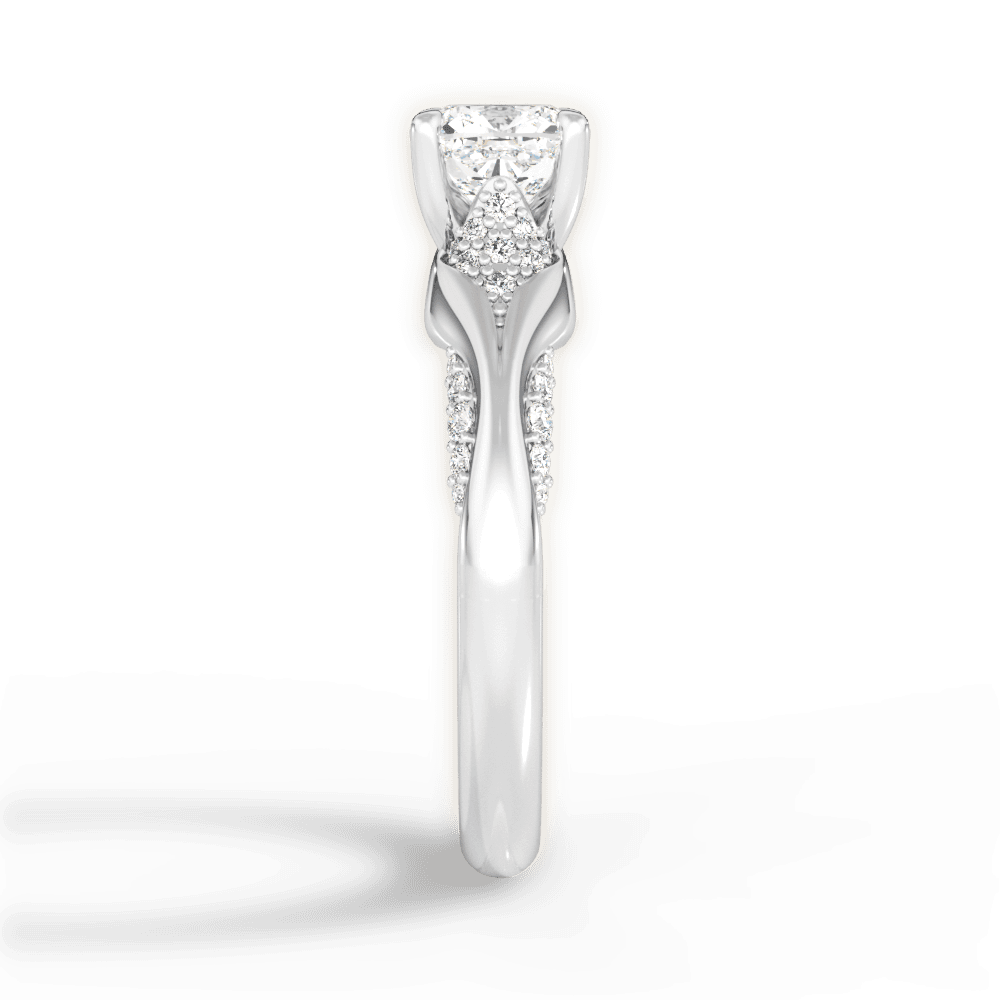 Isabel Cushion Cut Lab Grown Diamond 14Kt White Gold Engagement Ring - View 3