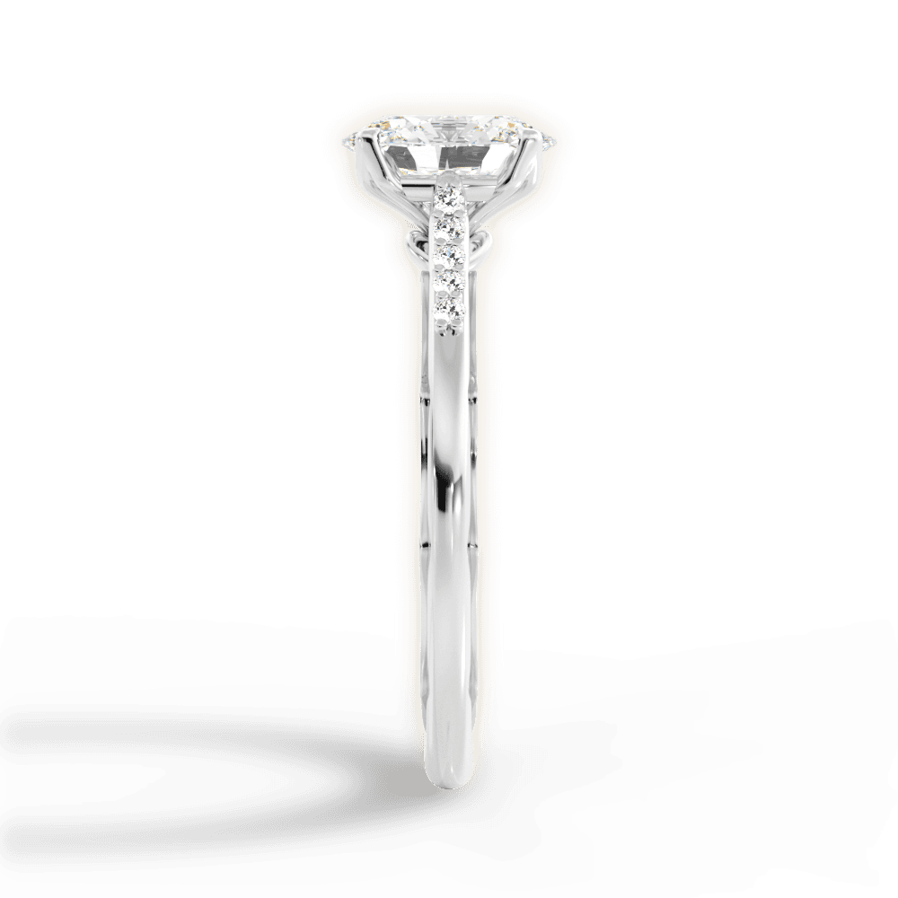Christina Oval Cut Lab Grown Diamond 14Kt White Gold Engagement Ring - View 3