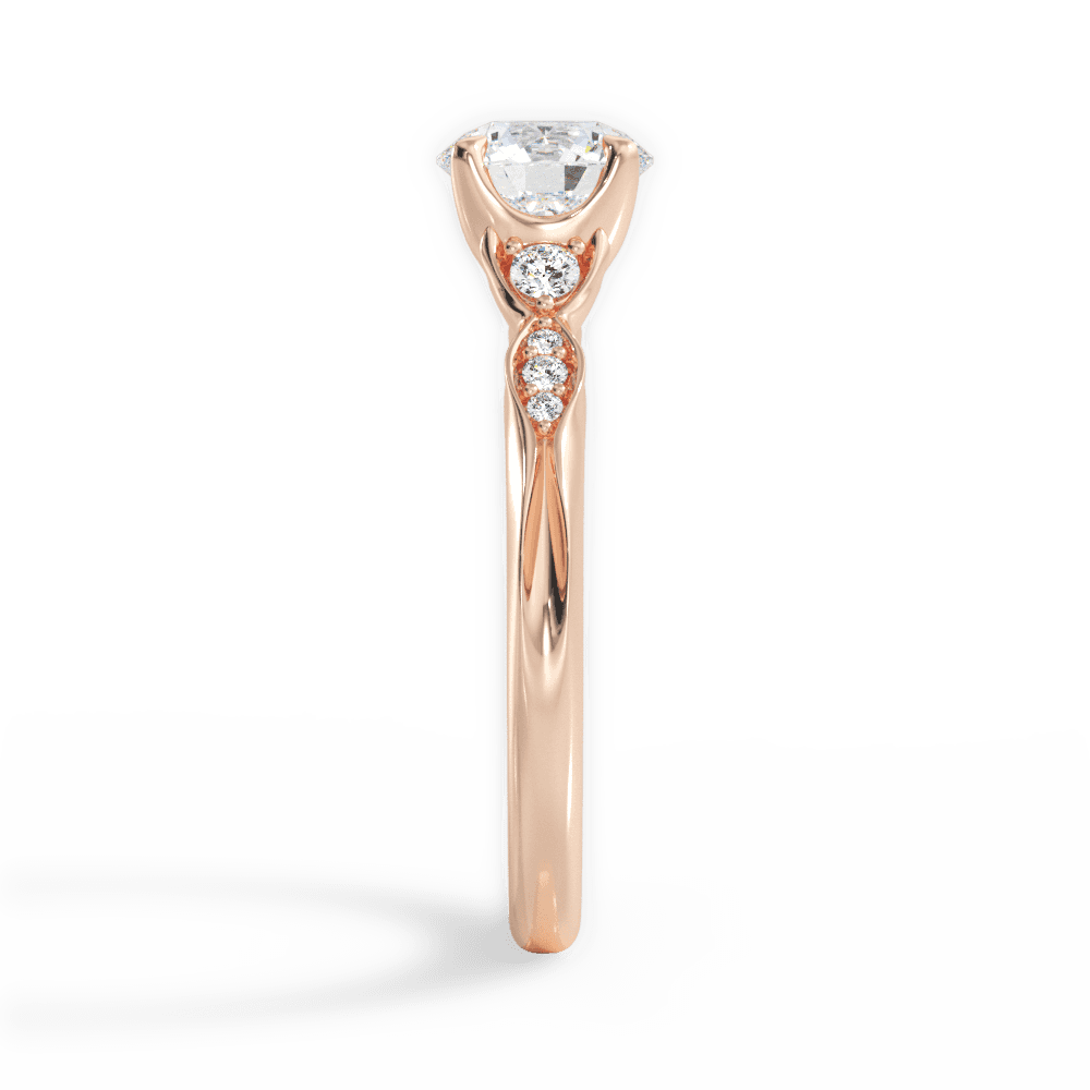 Cassie Round Cut Lab Grown Diamond 18Kt Rose Gold Engagement Ring - View 2