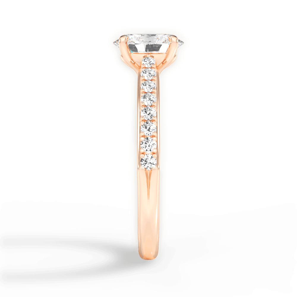 Elizabeth Oval Cut Lab Grown Diamond 18Kt Rose Gold Engagement Ring - View 4