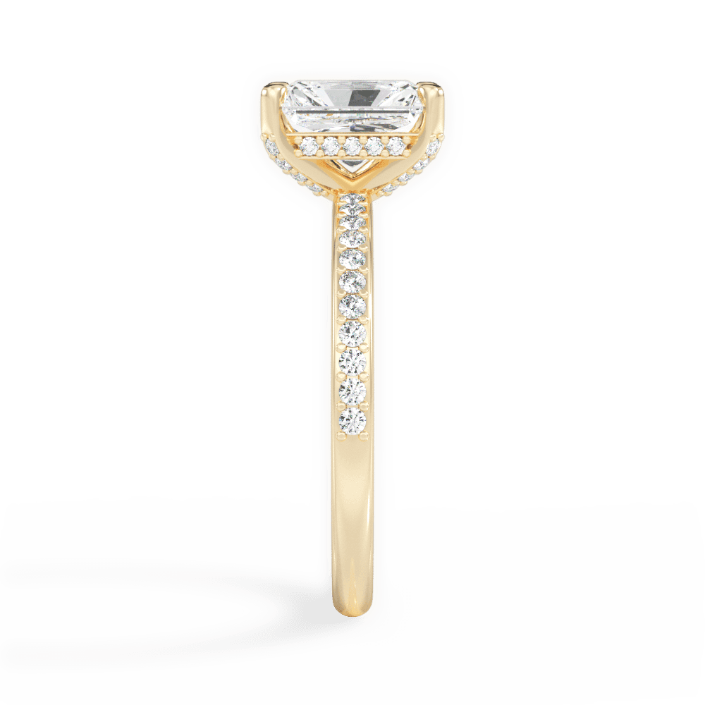 Janice Radiant Cut Lab Grown Diamond 18Kt Yellow Gold Engagement Ring - View 2