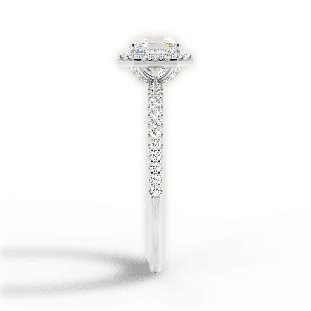 Joanne Asscher Cut Lab Grown Diamond 18Kt White Gold Engagement Ring - View 2