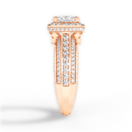 Madison Princess Cut Lab Grown Diamond 18Kt Rose Gold Engagement Ring - View 3