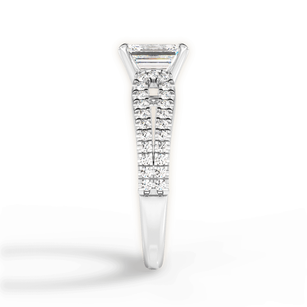 Jessica Emerald Cut Lab Grown Diamond Platinum Engagement Ring - View 4