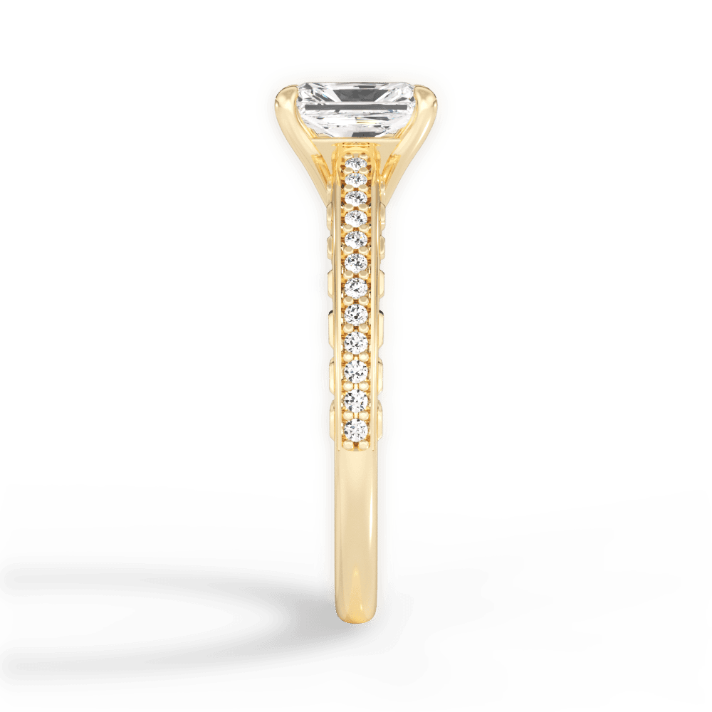 Caroline Radiant Cut Lab Grown Diamond 18Kt Yellow Gold Engagement Ring - View 3
