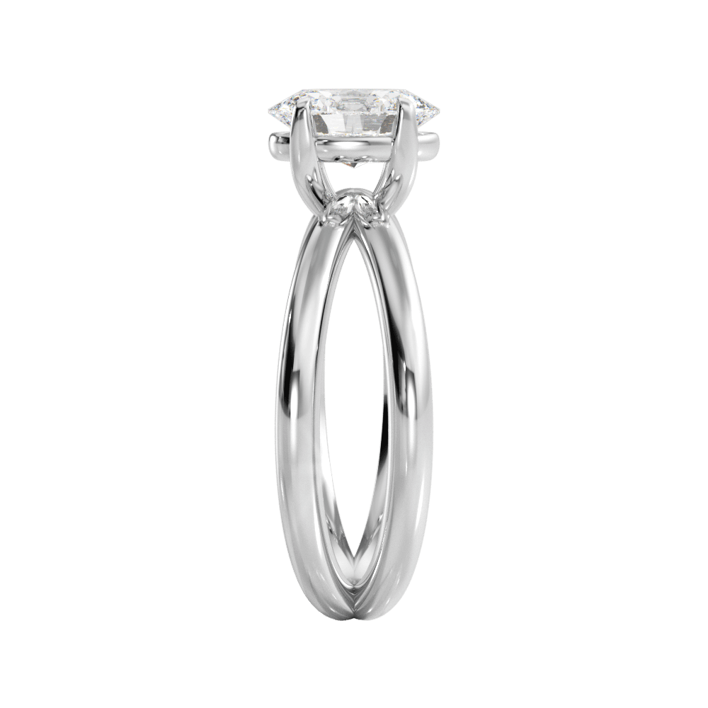 Ada Oval Cut Lab Grown Diamond 18Kt White Gold Engagement Ring - View 3