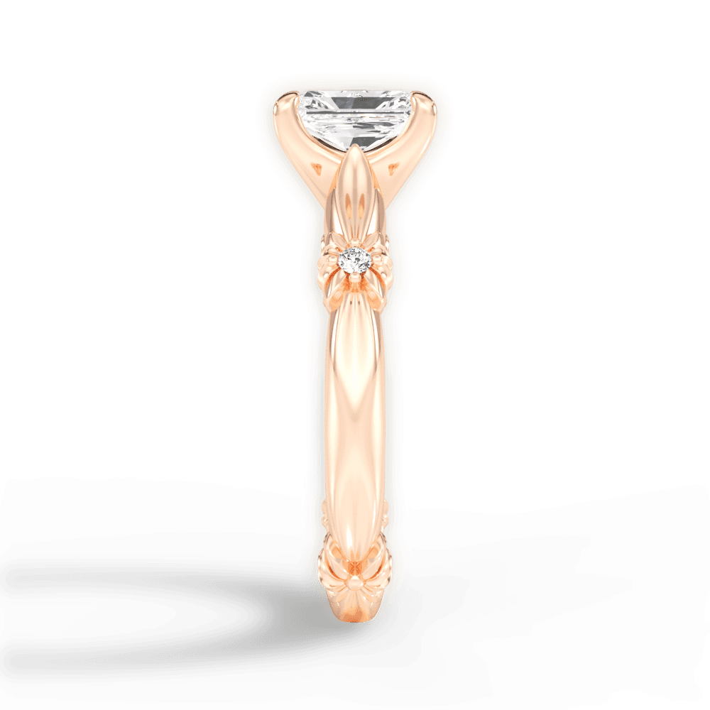 Claire Radiant Cut Lab Grown Diamond 18Kt Rose Gold Engagement Ring - View 4