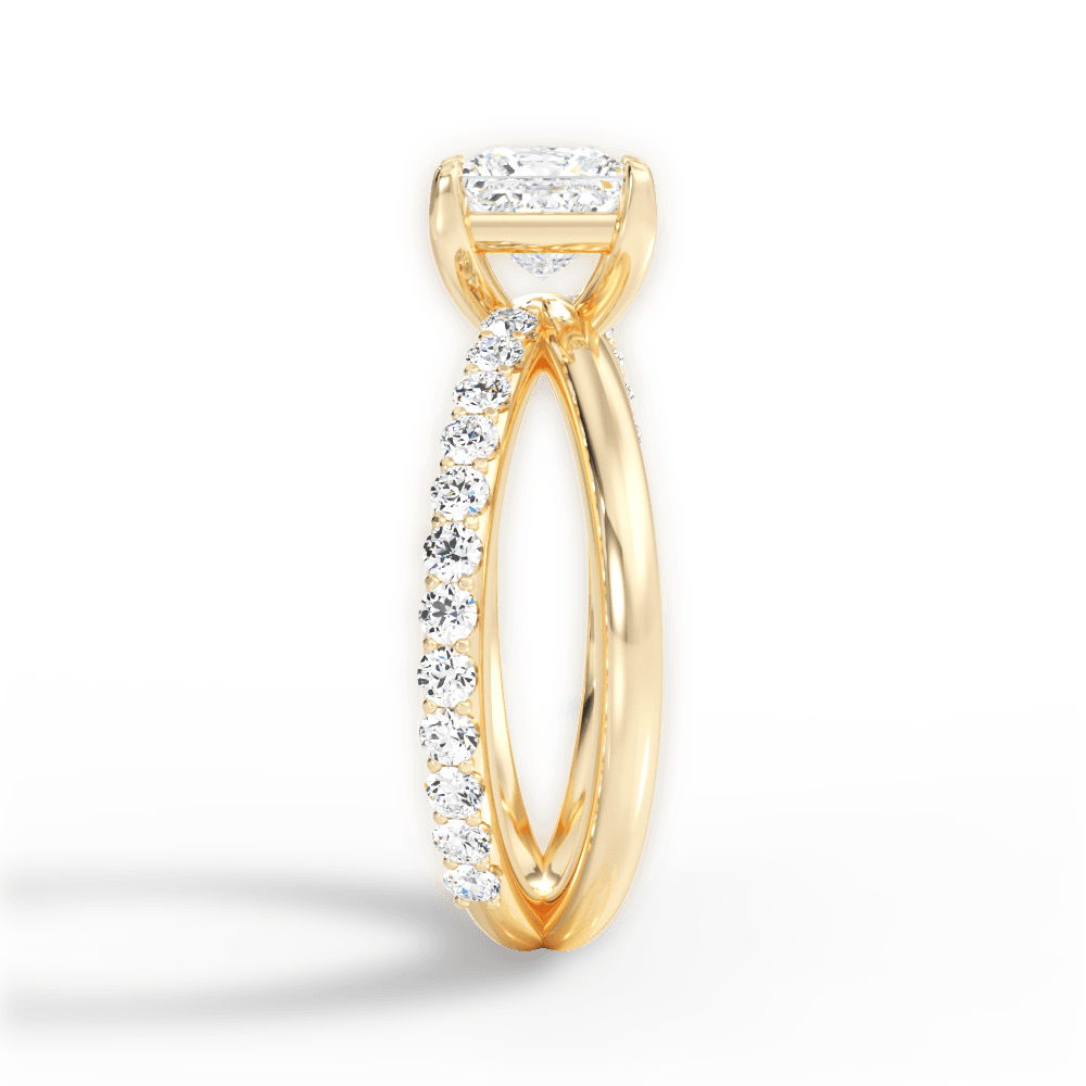 Jennifer Princess Cut Lab Grown Diamond 18Kt Yellow Gold Engagement Ring - View 4