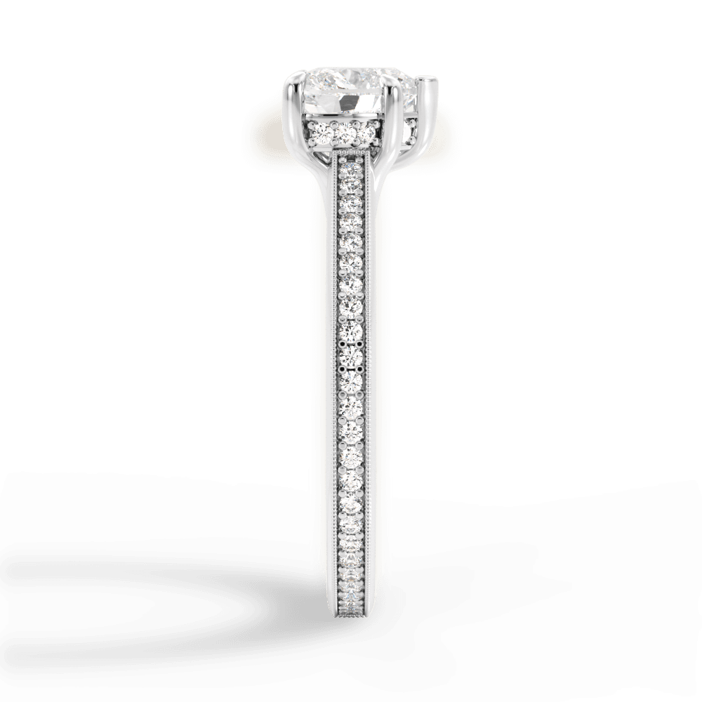 Janet Heart Cut Lab Grown Diamond 14Kt White Gold Engagement Ring - View 3