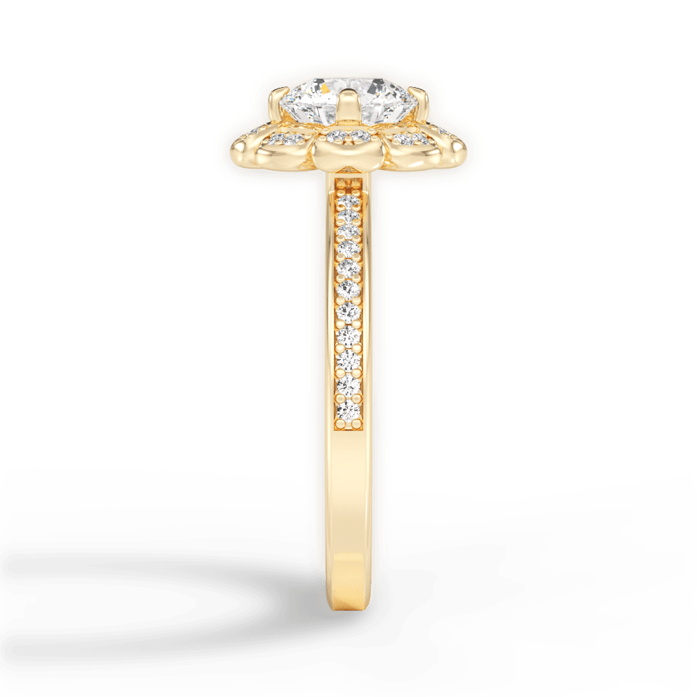 Hayley Round Cut Lab Grown Diamond 18Kt Yellow Gold Engagement Ring - View 3