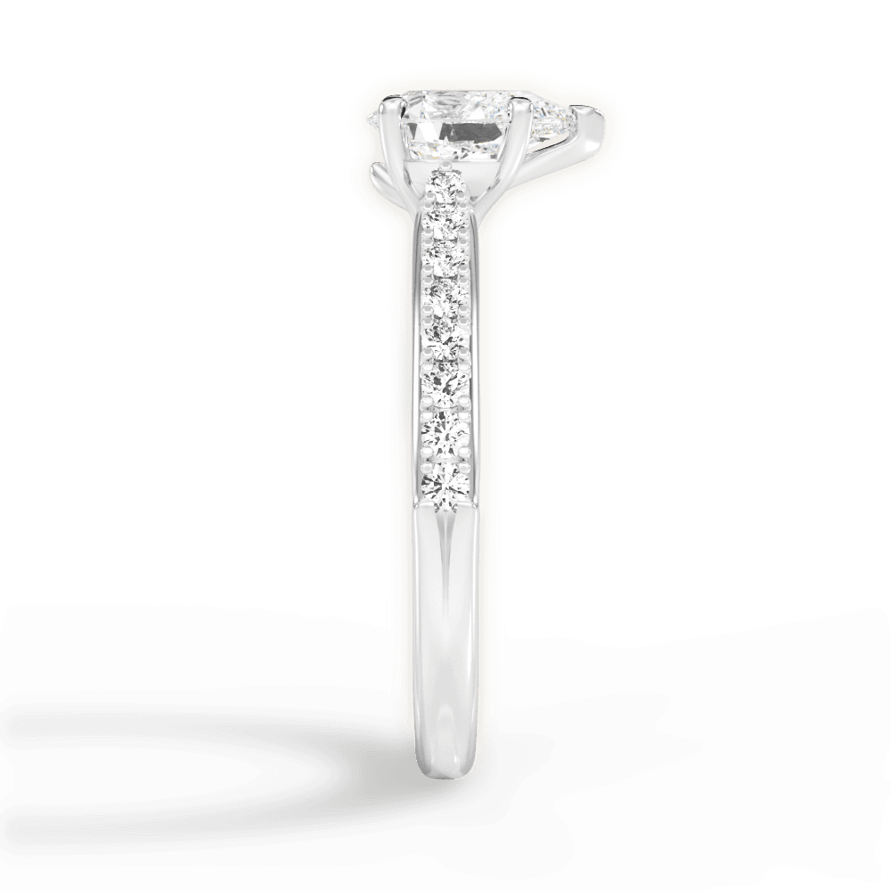 Elizabeth Pear Cut Lab Grown Diamond Platinum Engagement Ring - View 4