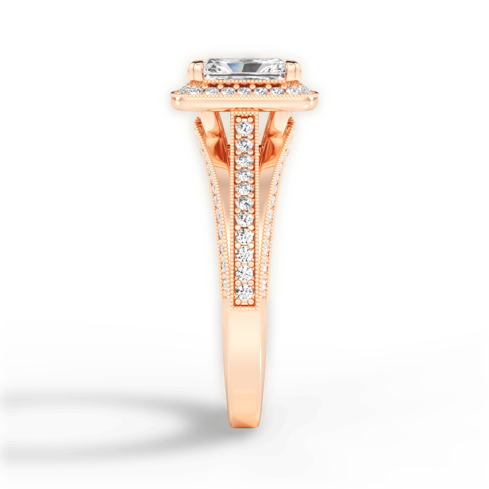 Lillian Radiant Cut Lab Grown Diamond 18Kt Rose Gold Engagement Ring - View 4