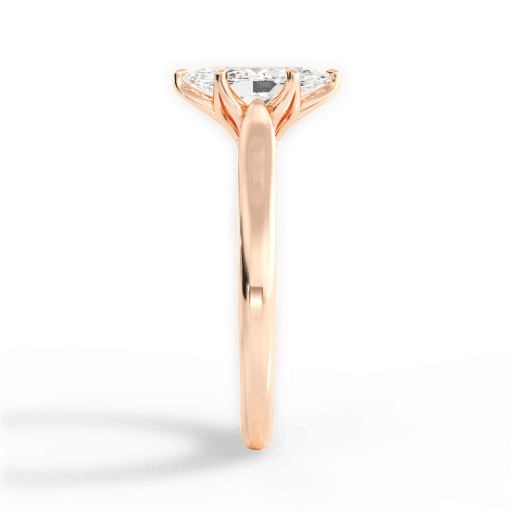 Carrie Marquise Cut Lab Grown Diamond 18Kt Rose Gold Engagement Ring - View 4