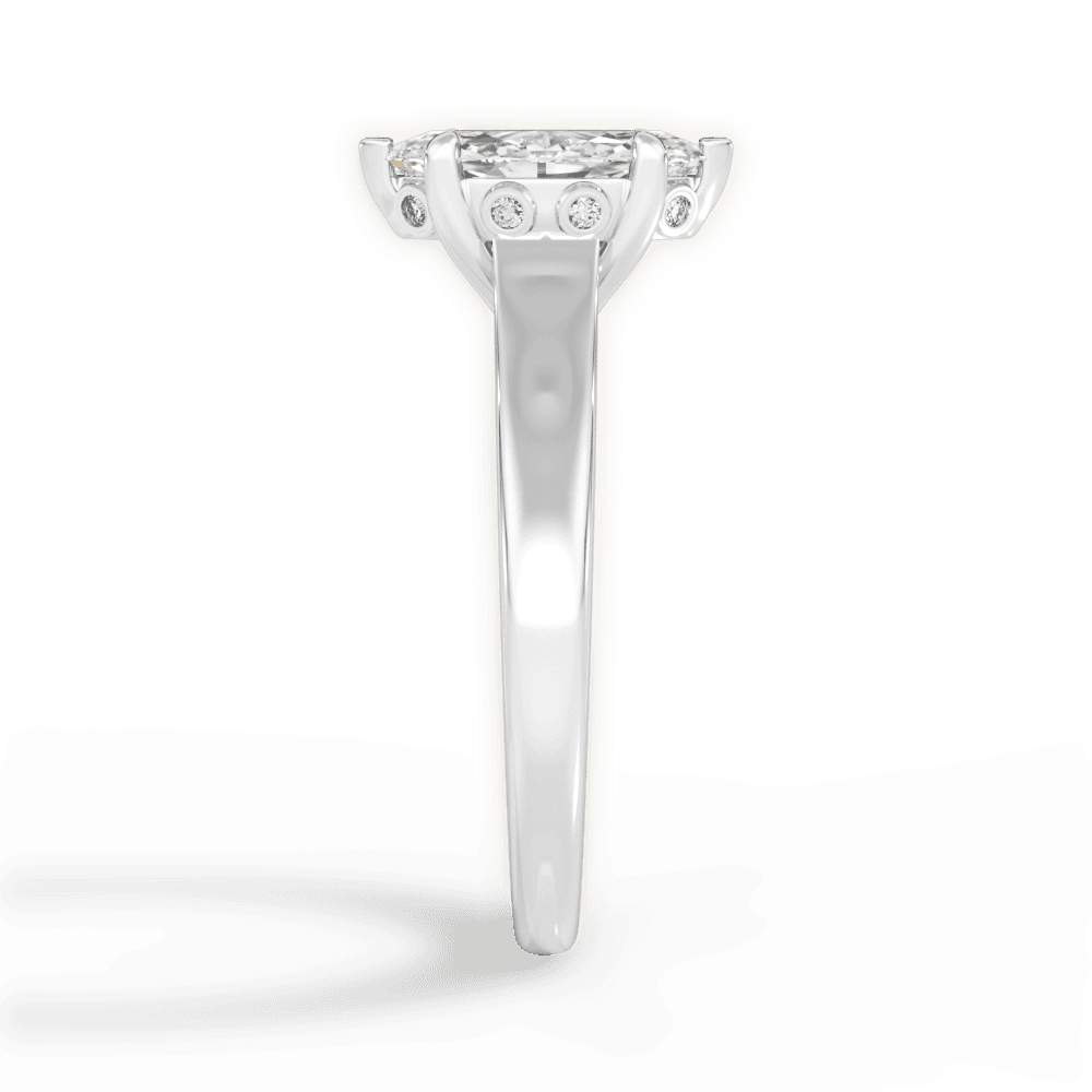 Carol Marquise Cut Lab Grown Diamond Platinum Engagement Ring - View 3