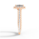 Kim Emerald Cut Lab Grown Diamond 18Kt Rose Gold Engagement Ring - View 2