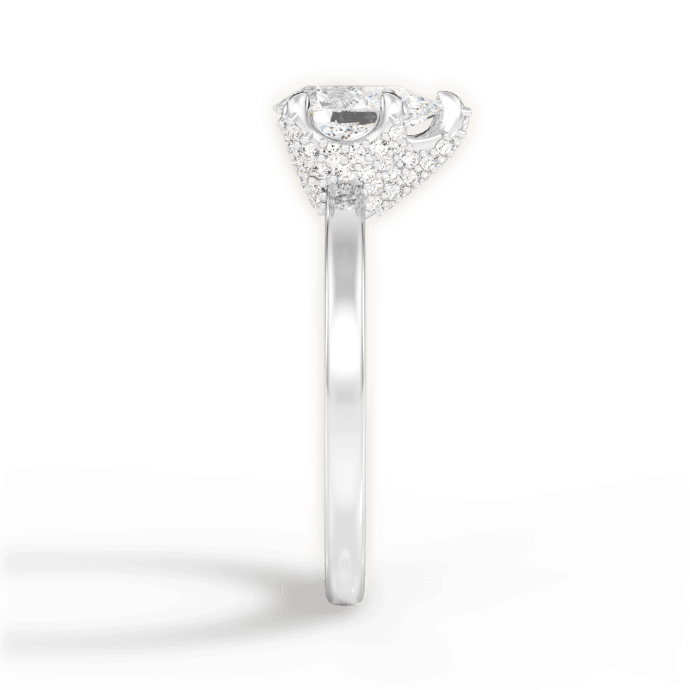 Gemma Pear Cut Lab Grown Diamond Platinum Engagement Ring - View 3