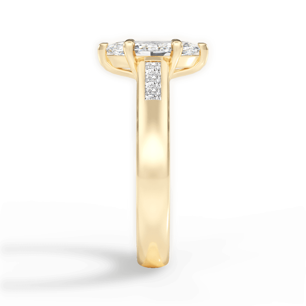 Brittany Marquise Cut Lab Grown Diamond 18Kt Yellow Gold Engagement Ring - View 3